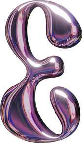 Pressed Molten Metallic Letter E