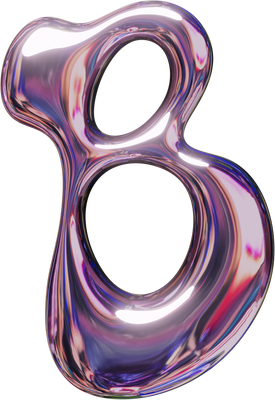 Pressed Molten Metallic Letter B